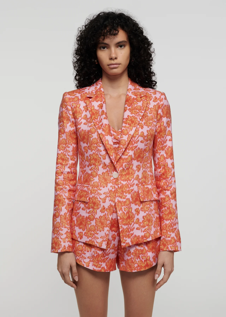 Derek Lam 10 Crosby - Irina Single Breasted Jacket In Orange/Rose