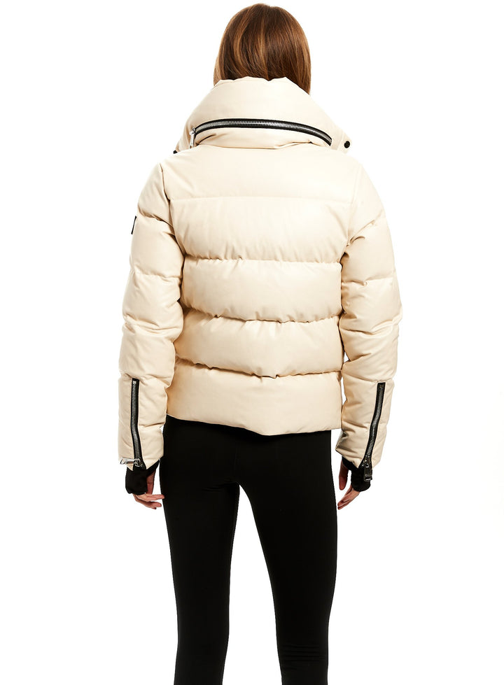 SAM - Isabel Vegan Leather Jacket in Cream Jacket