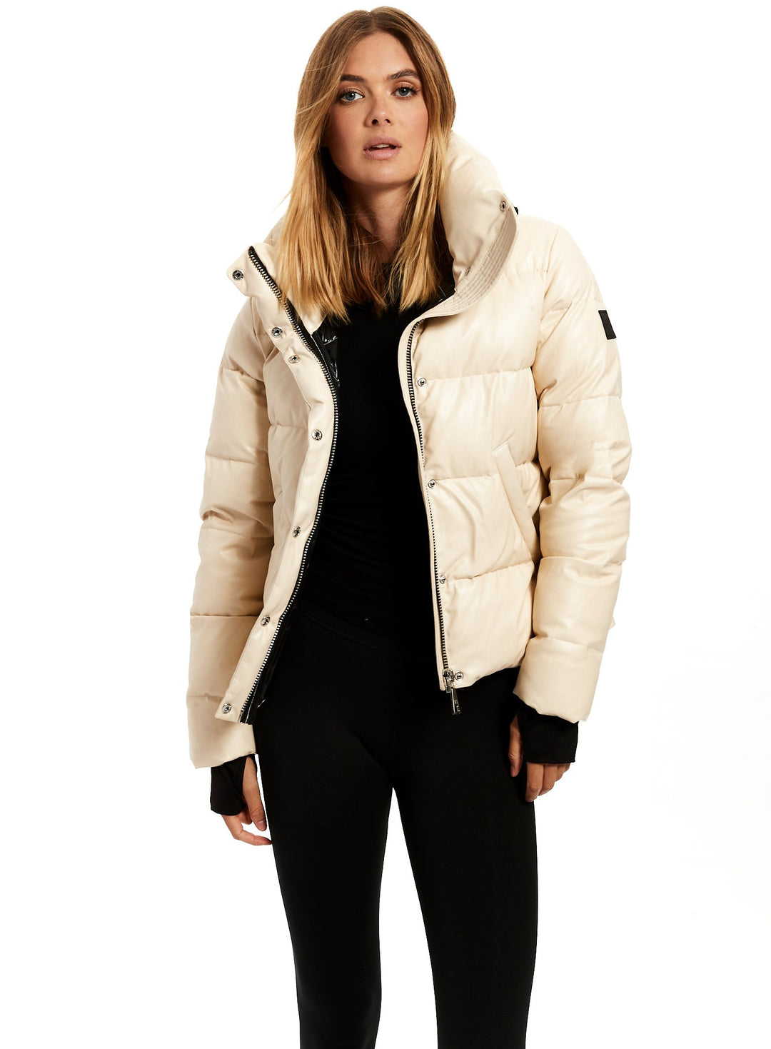 SAM - Isabel Vegan Leather Jacket in Cream Jacket