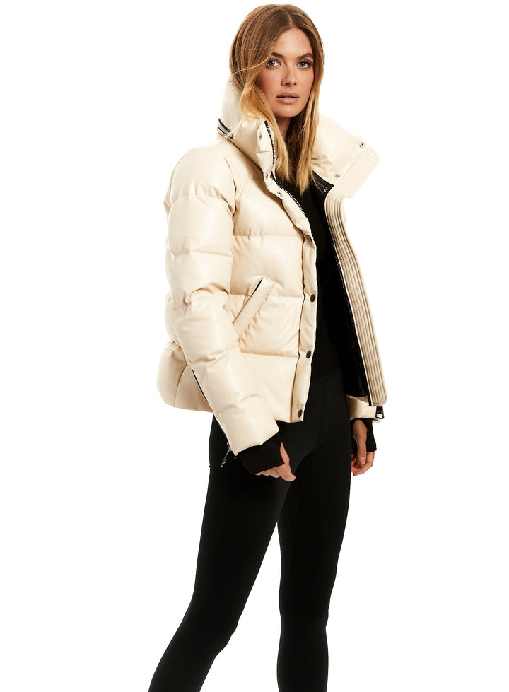 SAM - Isabel Vegan Leather Jacket in Cream Jacket