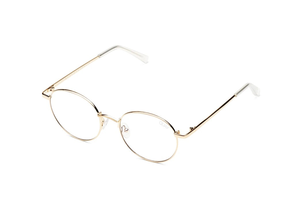 Quay - I See You in Gold/Clear Glasses with Blue Light Lens