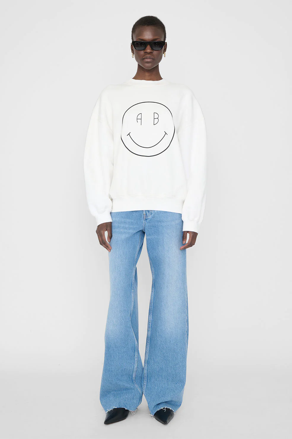 Anine Bing - Jaci Sweatshirt Smiley in White