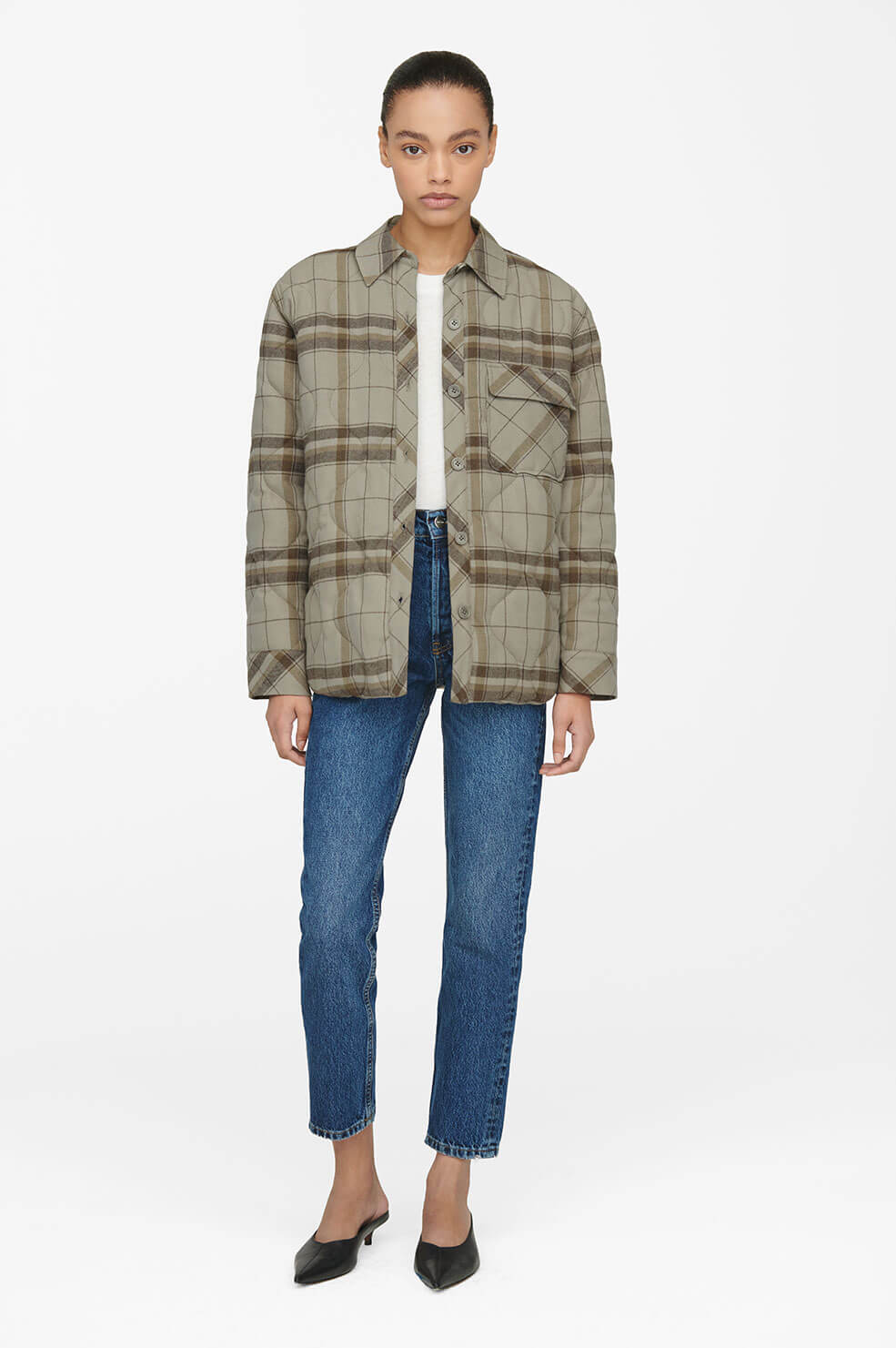 Anine Bing - Jacob Jacket in Green Khaki Plaid