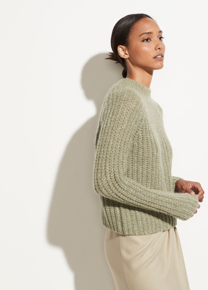 Vince - Marled Raglan Pullover in Jadeite