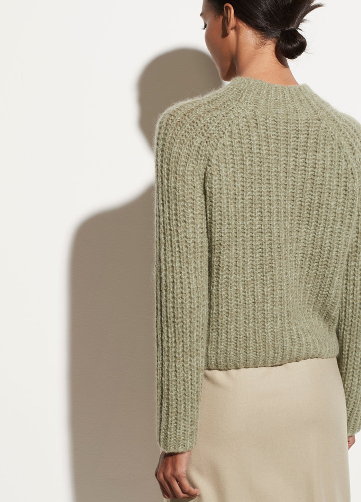 Vince - Marled Raglan Pullover in Jadeite