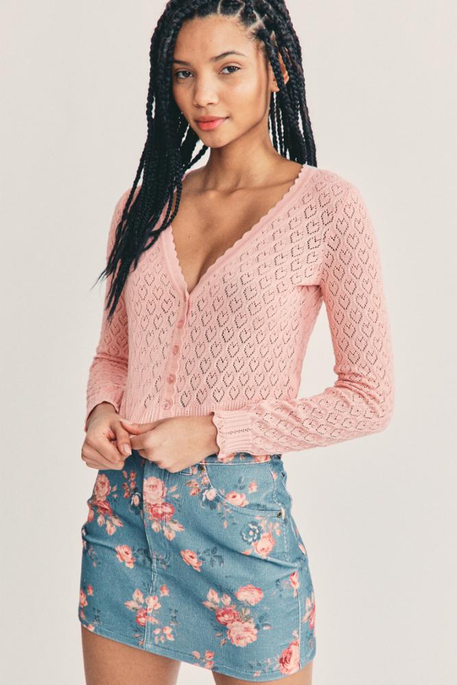 Love Shack Fancy - Janie Cropped Cardigan in Tuscan Rose