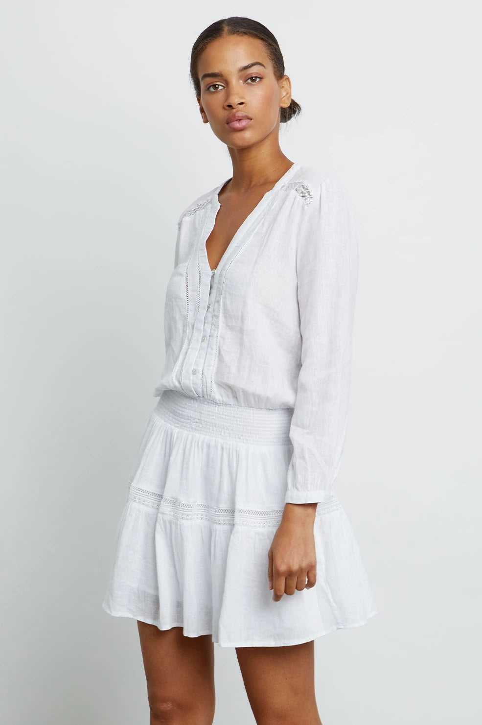 Rails - Jasmine Dress in White Lace Detail