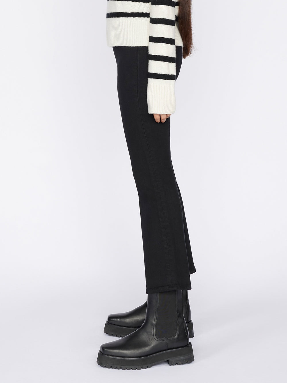 Frame - Jet Set Crop Mini Boot in Sheer Noir