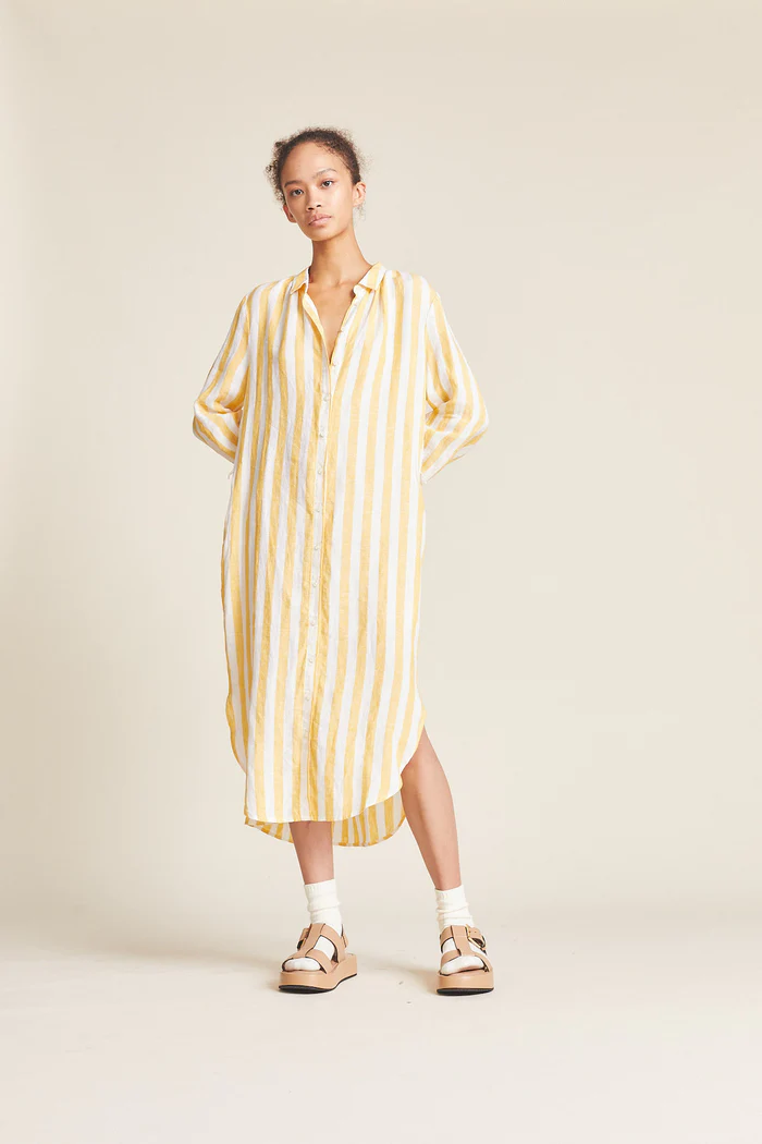 Trovata - Joni Dress in Yellow Awning Stripe