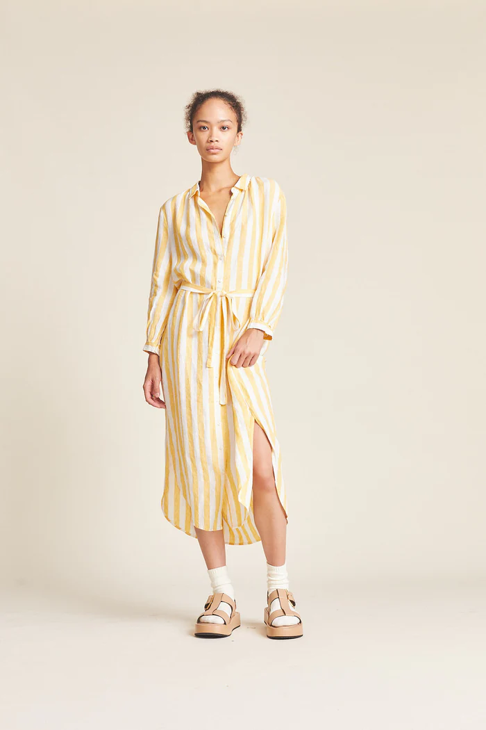 Trovata - Joni Dress in Yellow Awning Stripe
