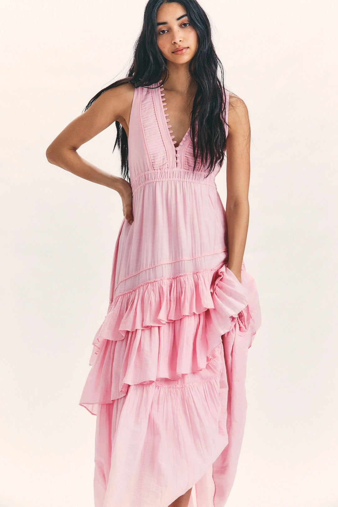 Love Shack Fancy - Jordie Dress in Pink Blossom Dresses