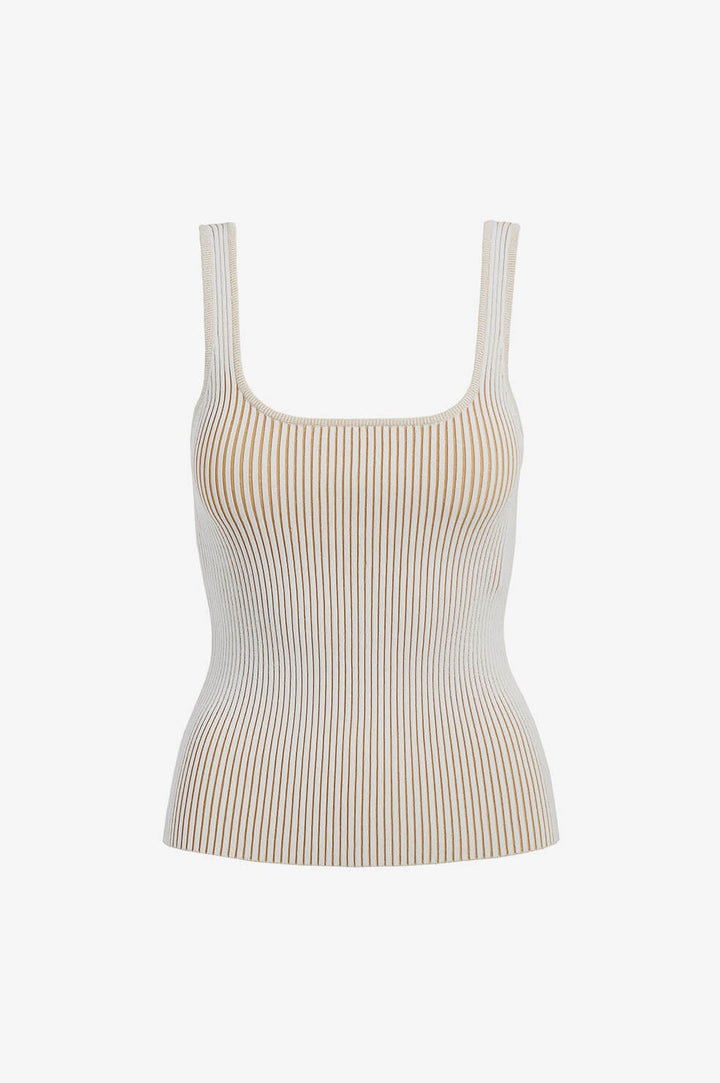 Anine Bing - Josie Tank in Ivory and Camel