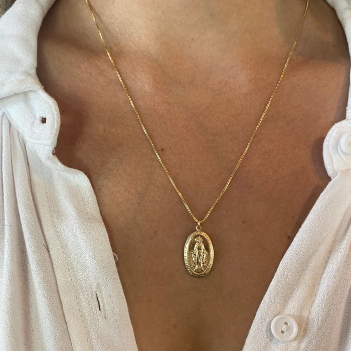 Joy Dravecky - Gold Filled Mary Pendant