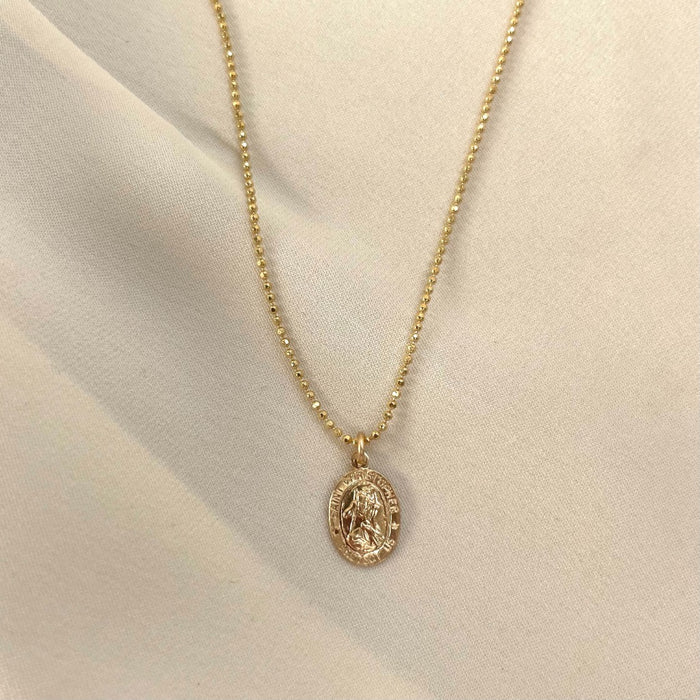 Joy Dravecky - Mini Saint Christopher Charm Necklace in Gold Jewelry