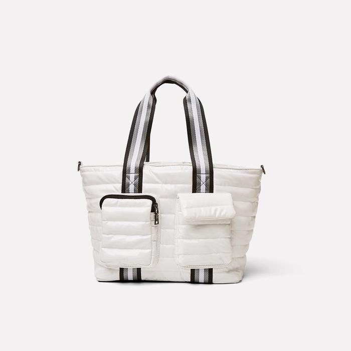 Think Royln - Jr. Wingman Bag w/ Elevated Pockets in White Patent