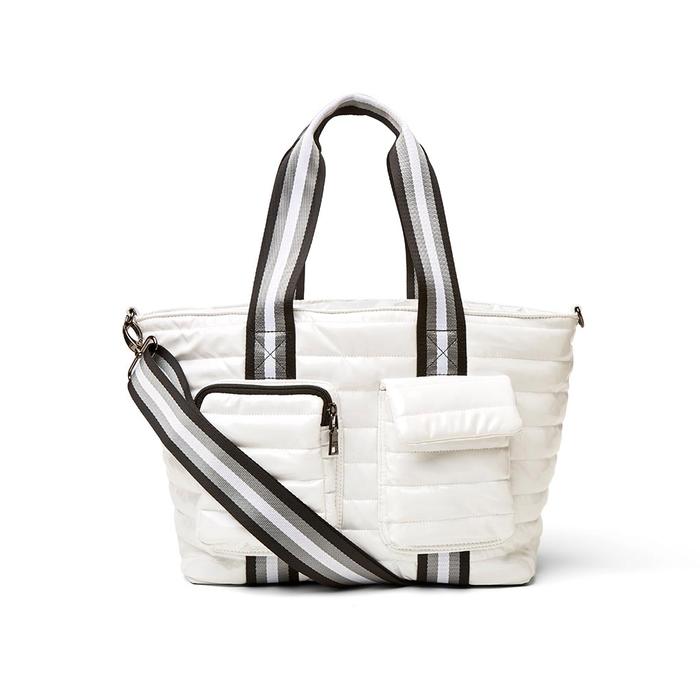 Think Royln - Jr. Wingman Bag w/ Elevated Pockets in White Patent