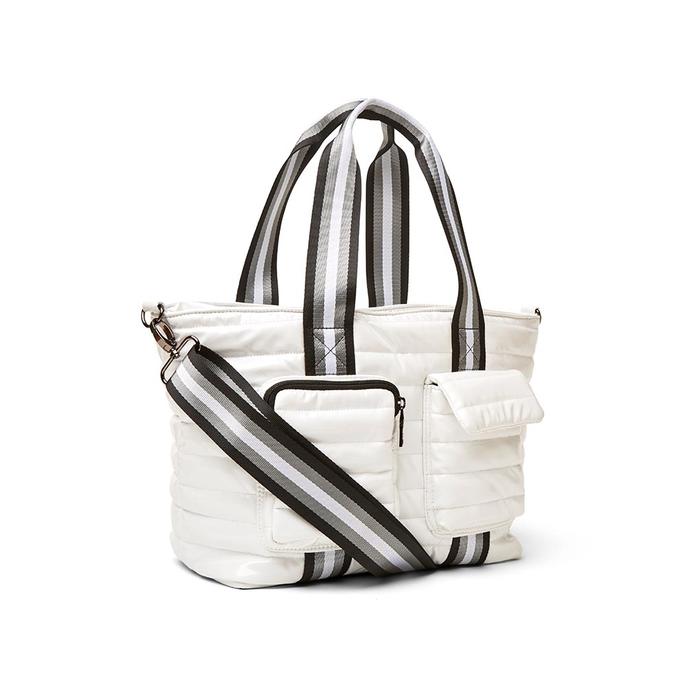 Think Royln - Jr. Wingman Bag w/ Elevated Pockets in White Patent