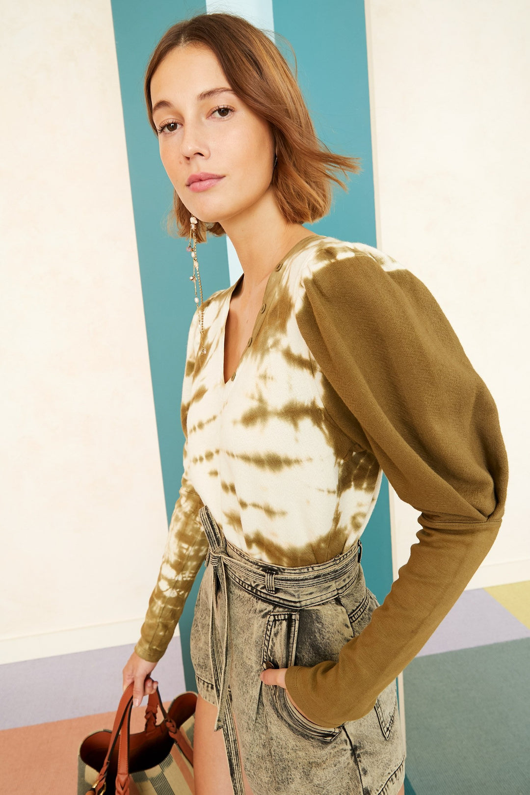 Ulla Johnson - Jude Pullover in Olive Tie Dye