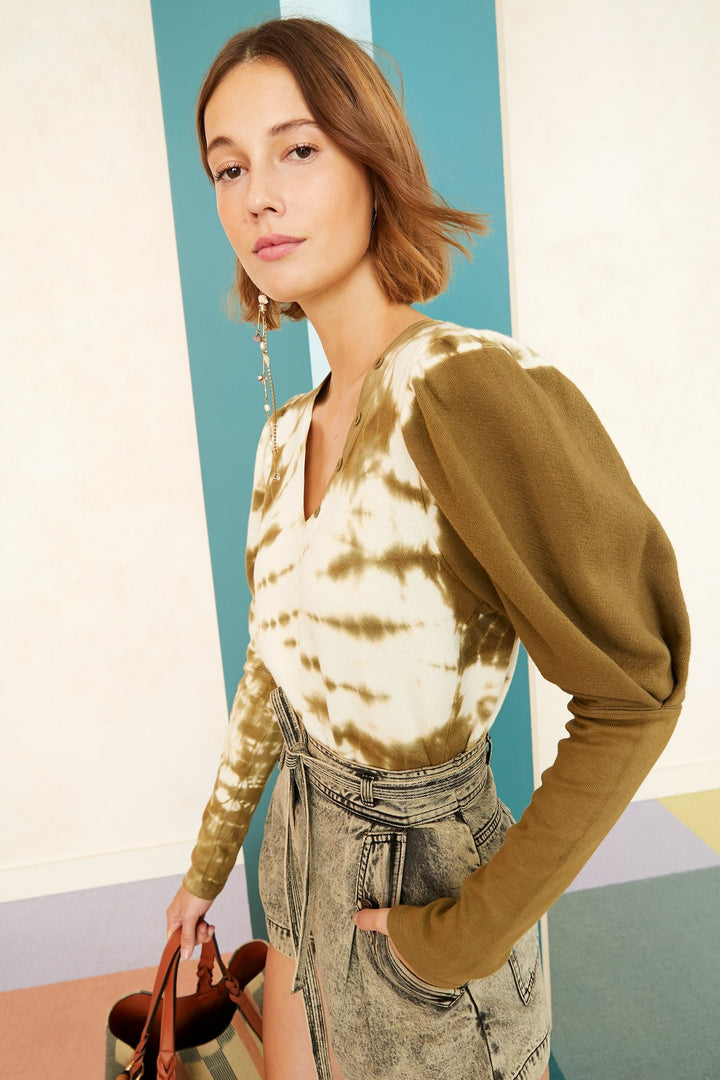 Ulla Johnson - Jude Pullover in Olive Tie Dye