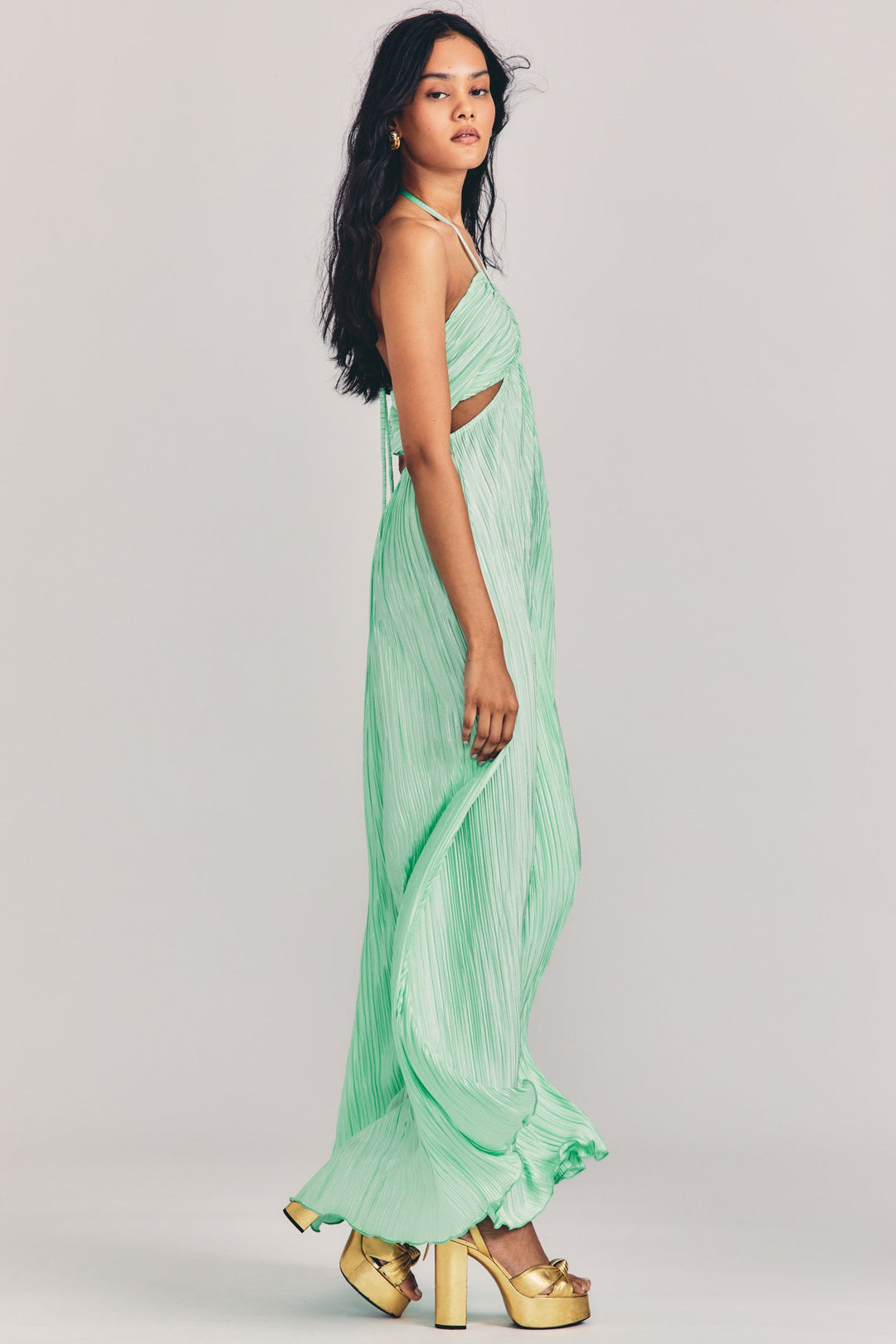 Love Shack Fancy - Julissa Halter Dress in Light Emerald Blond Genius Love Shack Fancy - Julissa Halter Dress in Light Emerald Blond Genius