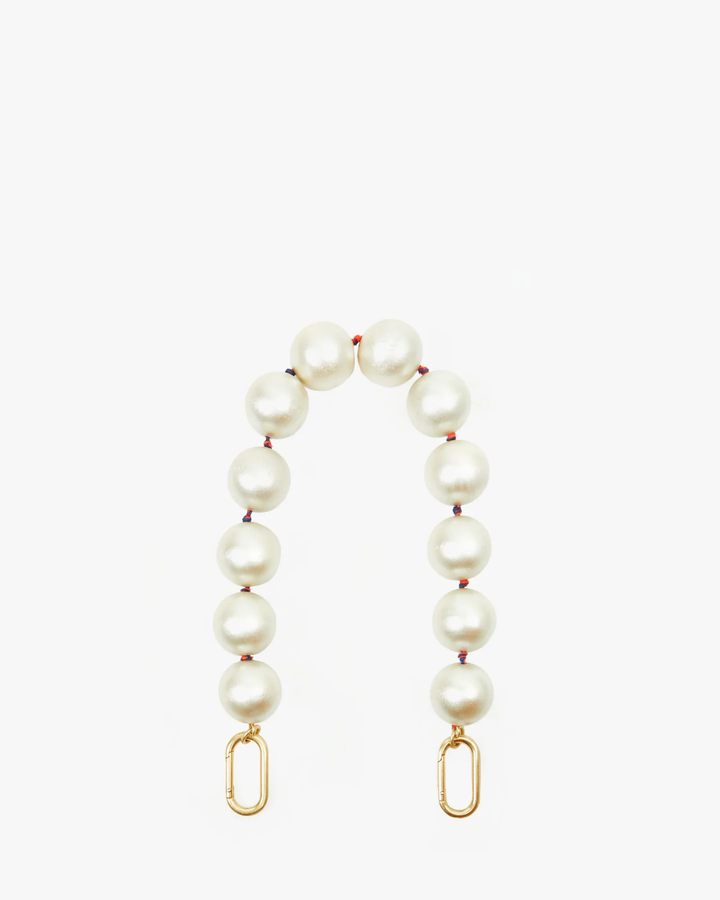 Clare V - Jumbo Pearl Shortie Strap in Pearlized Wood
