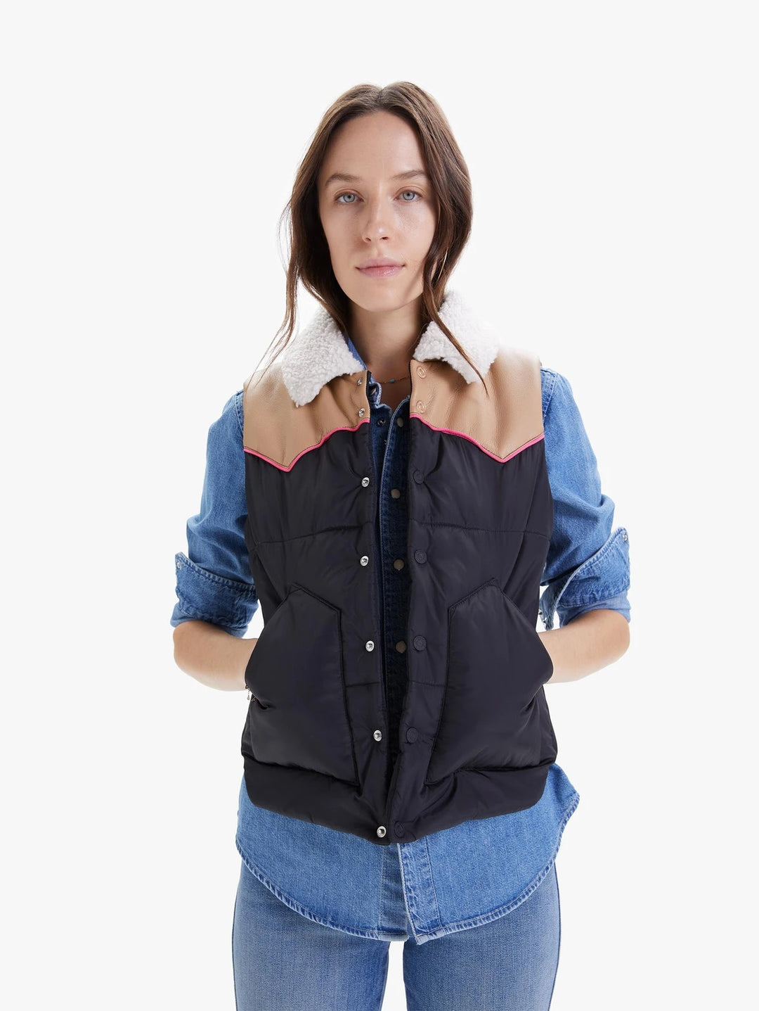 Mother - The Ol' West Puffer Vest in Just Visiting