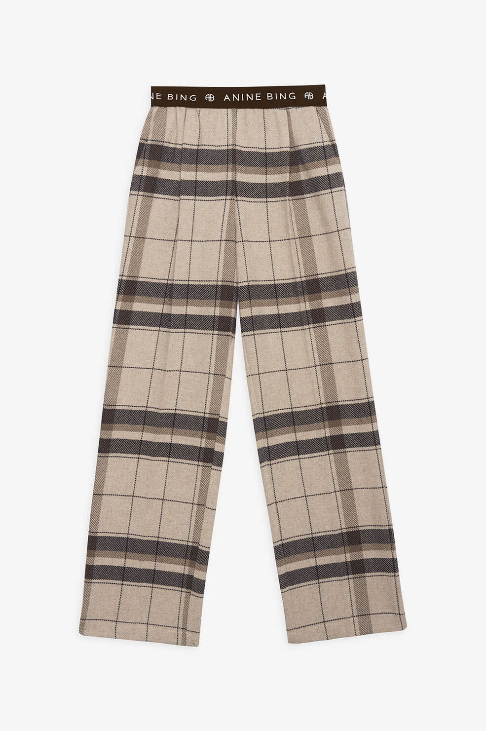 Anine Bing - Karina Pant in Khaki Plaid