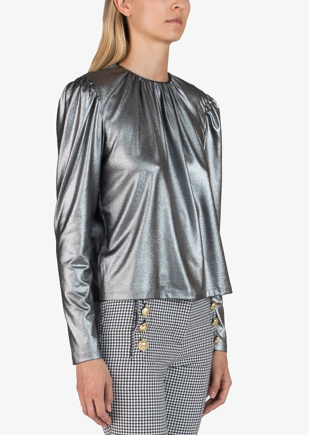 DEREK LAM 10 CROSBY - Kary L/S Blouse in Silver
