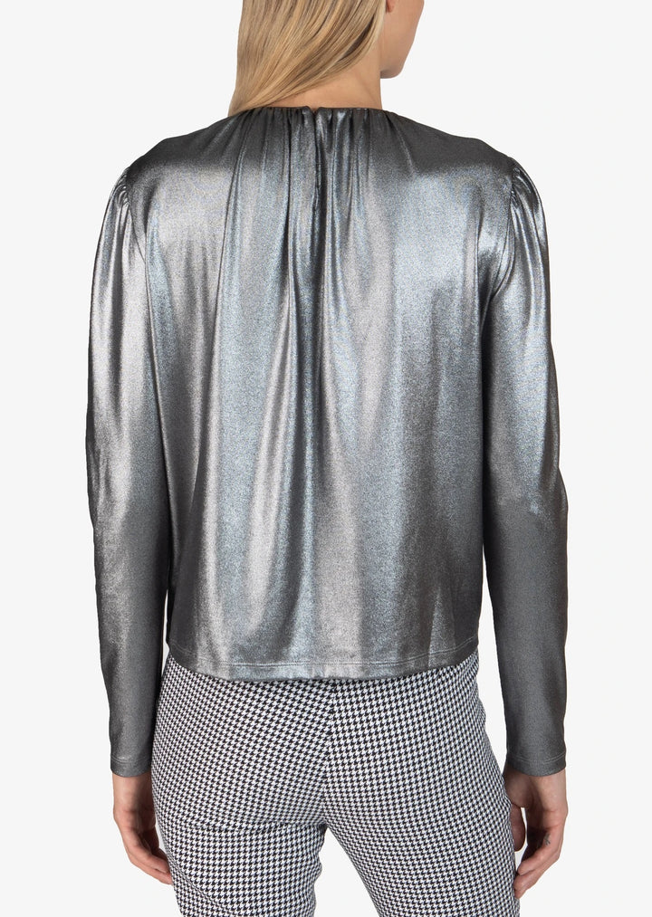 DEREK LAM 10 CROSBY - Kary L/S Blouse in Silver