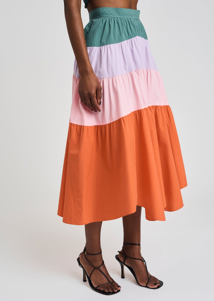 Derek Lam 10 Crosby - Katalina Color-Blocked Skirt in Multicolor