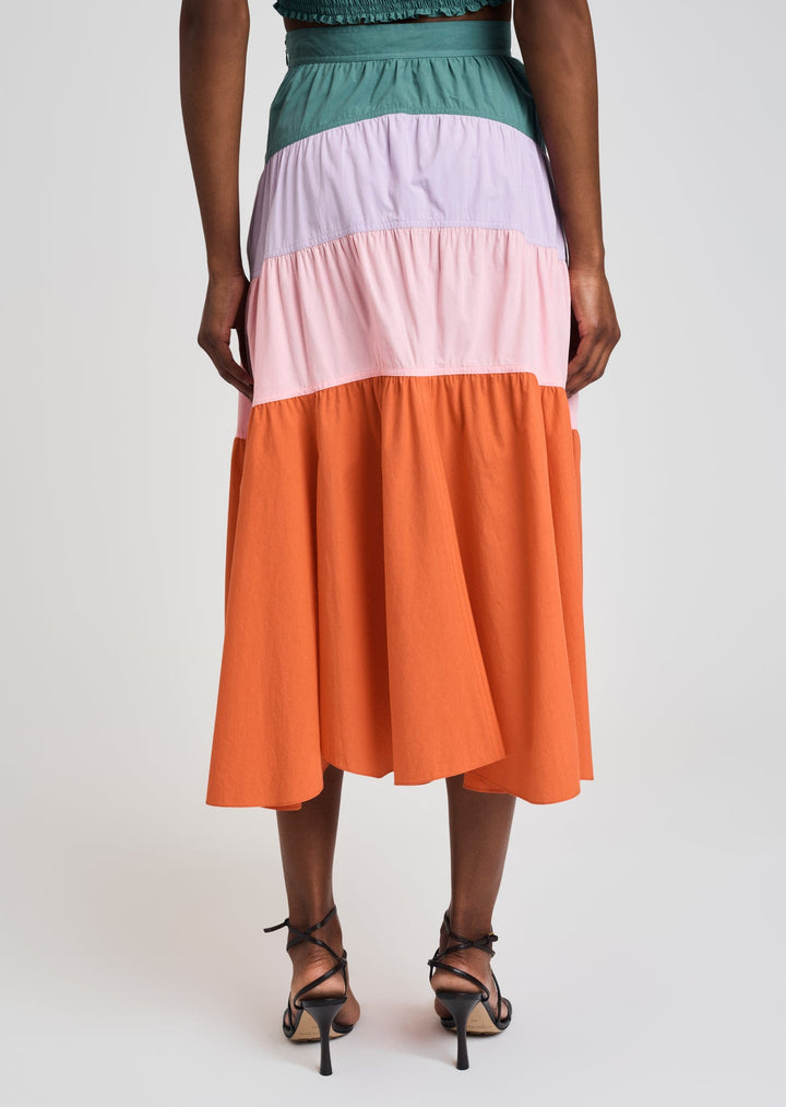 Derek Lam 10 Crosby - Katalina Color-Blocked Skirt in Multicolor