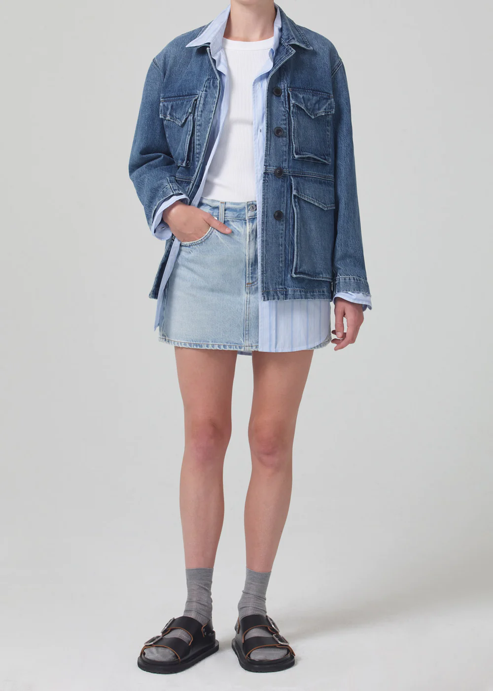 Citizens of Humanity - Kayla Shirt in Aquis Stripe