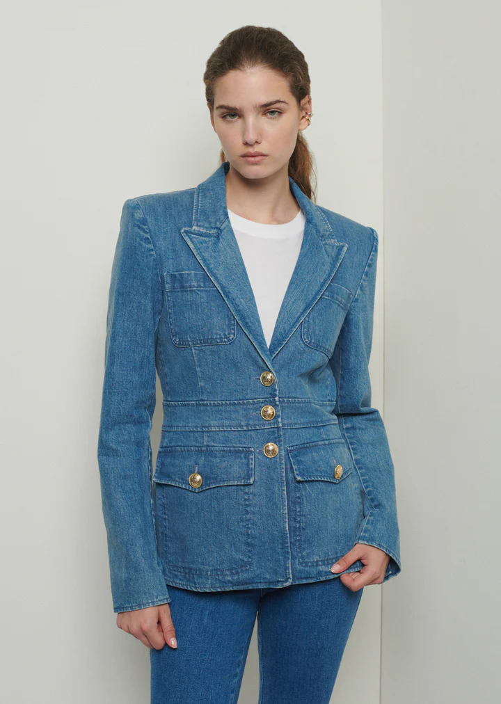 Derek Lam 10 Crosby - Keith Utility Jacket in Medium Dark Wash