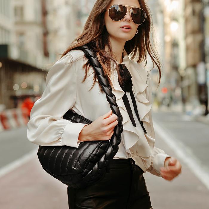 Think Royln - The Kelsie Bag in Shiny Black