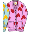 Kerri Rosenthal - Poppy's Imperfect Heart Cardi in Pop Pink Cardigans