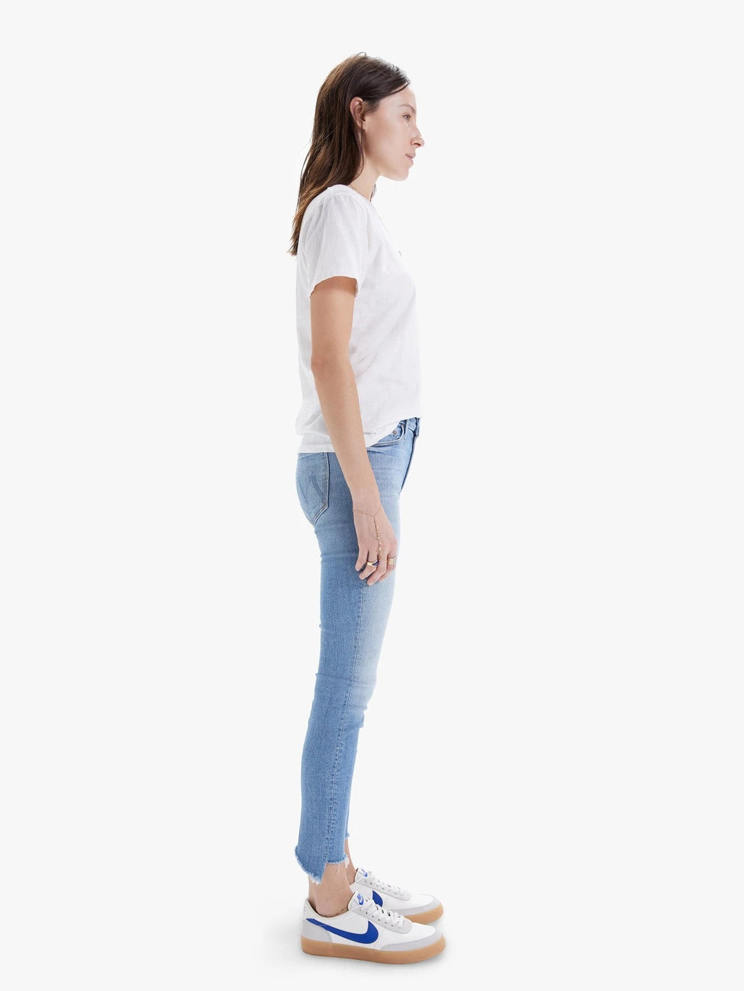 Mother Denim - The Looker Two Step Ankle Fray Skinny Jeans in Kiss and Make Up