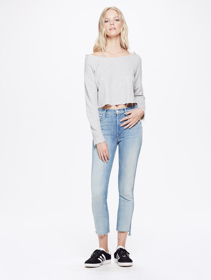 Mother - Crop Cold Shoulder Fray Knit A Love Song