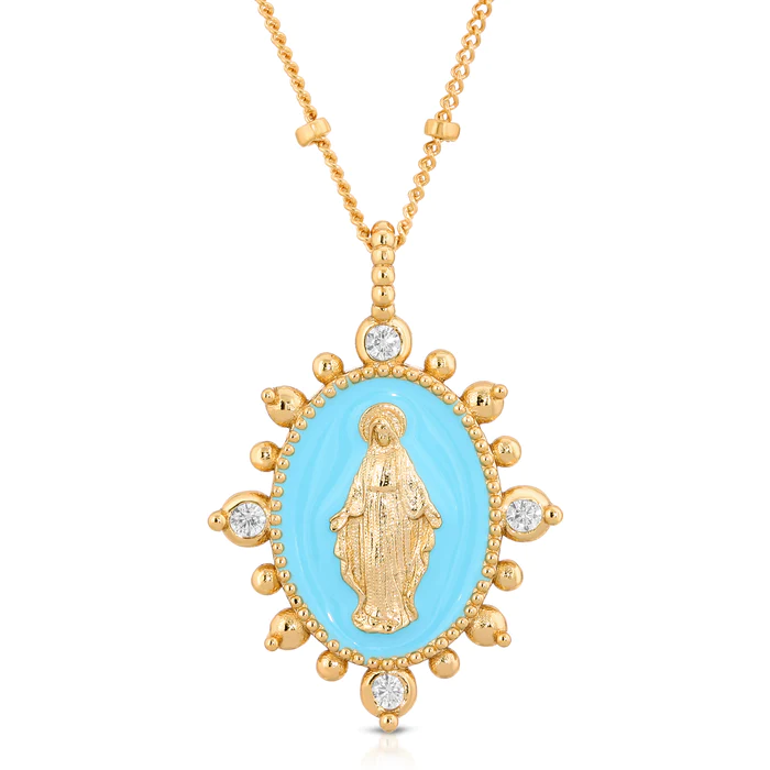 Joy Dravecky - Lady Lourdes Pendant in Aqua