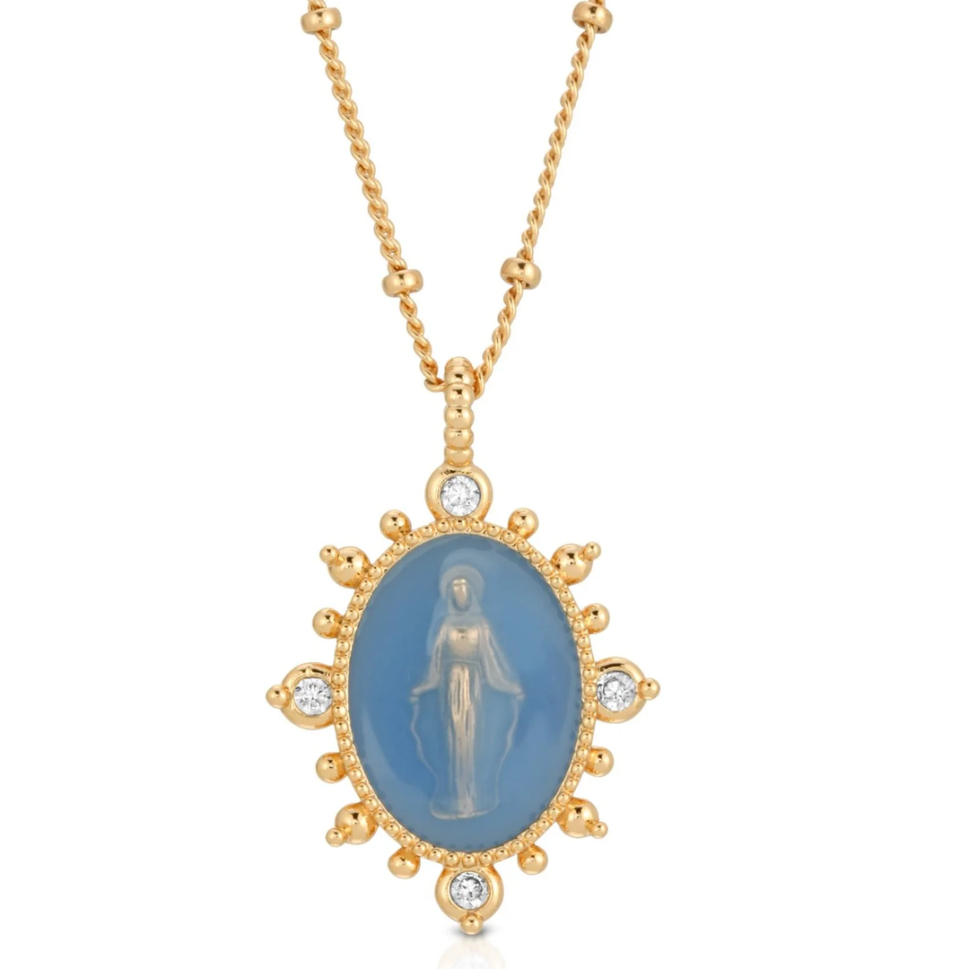 Joy Dravecky - Lady Lourdes Pendant in French Blue