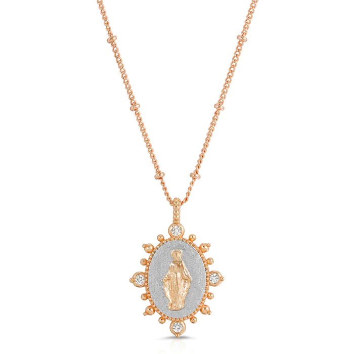 Joy Dravecky - Lady Lourdes Pendant in Silver/Gold