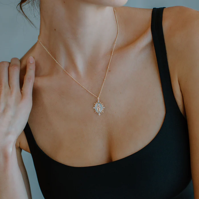 Joy Dravecky - Lady Lourdes Pendant in Silver/Gold
