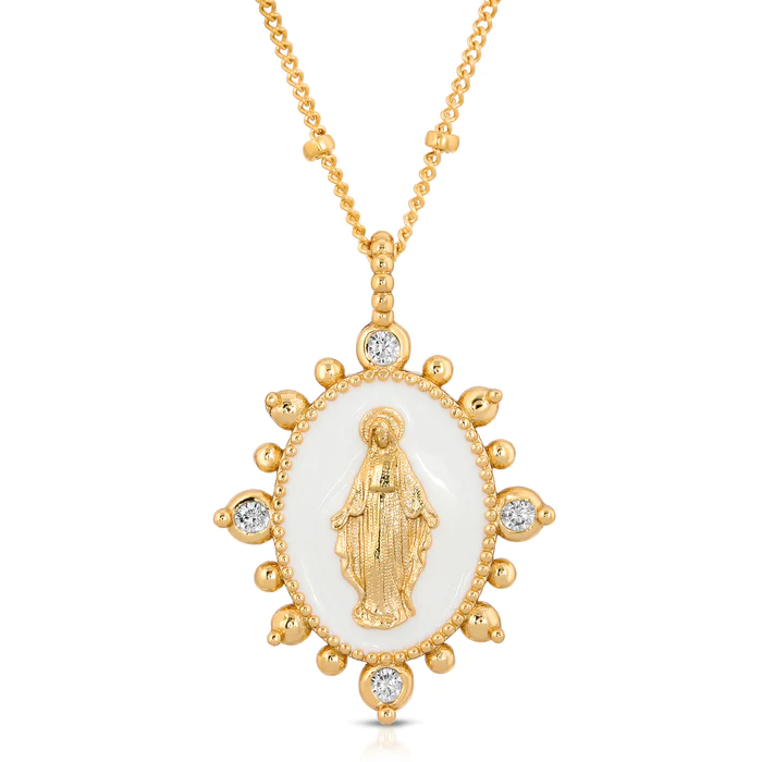Joy Dravecky - Lady Lourdes Pendant in White