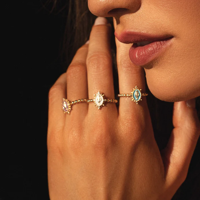 Joy Dravecky - Lady Lourdes Ring in White