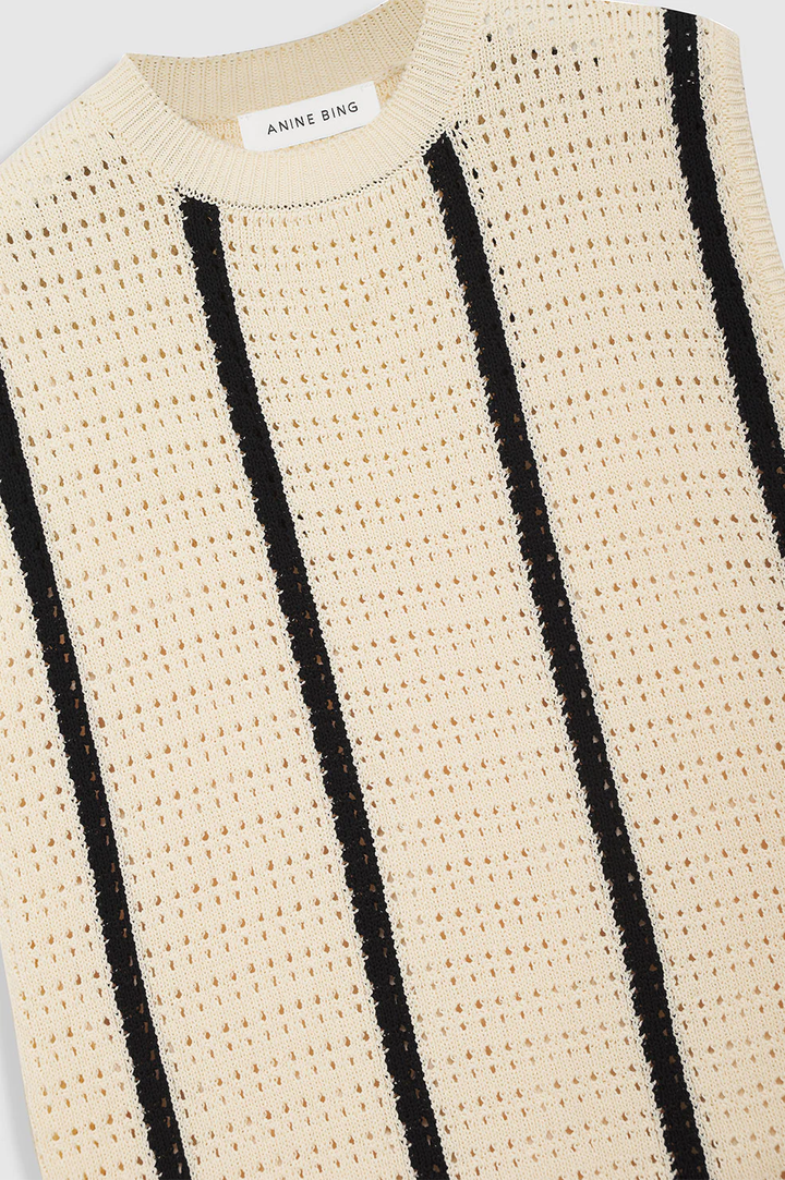 Anine Bing - Lanie Dress in Ivory and Black Stripe