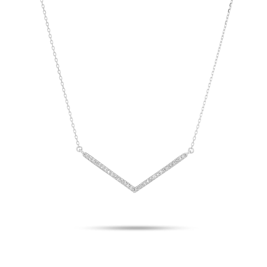 Adina Reyter - Large Pave V Necklace in Sterling Silver