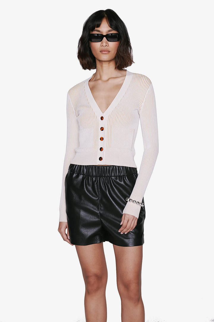 Anine Bing - Layla Cardigan in Ivory and Camel