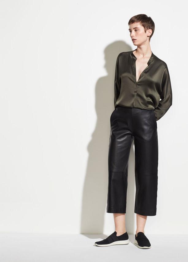 VINCE - Leather Culotte Black
