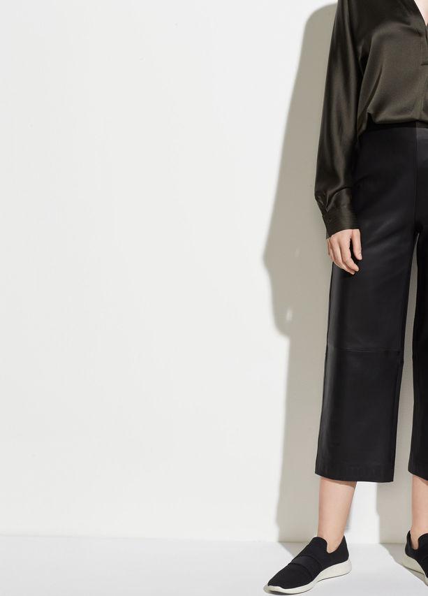 VINCE - Leather Culotte Black