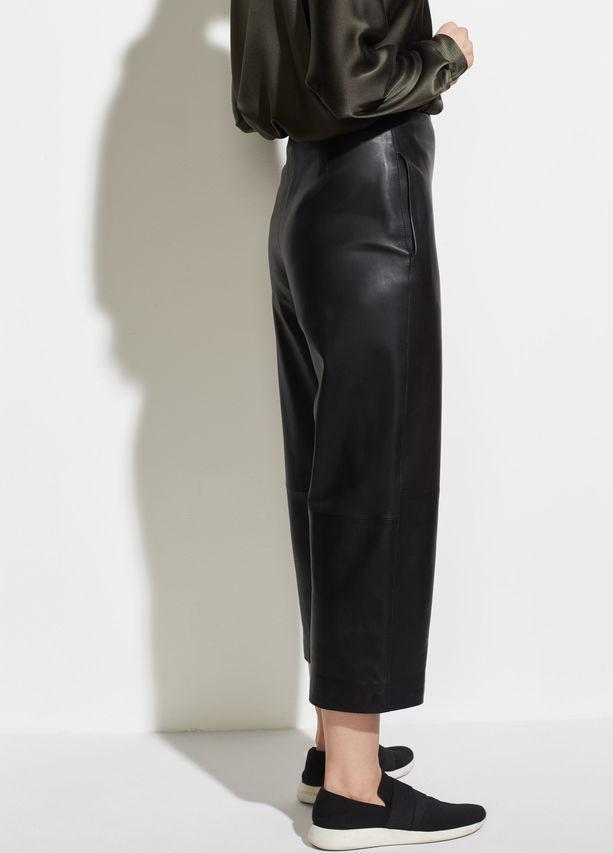 VINCE - Leather Culotte Black