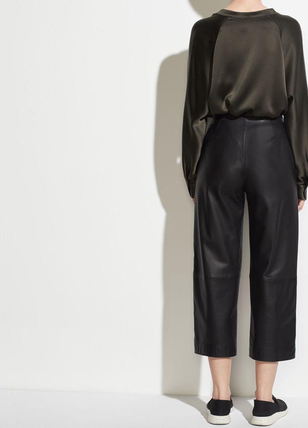 VINCE - Leather Culotte Black